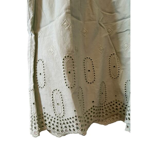 LOFT Eyelet Mini Skirt Sage Green 10 - Picture 4 of 7